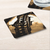 Roos Gold Steampunk Kartonnen Onderzetters (Schuin)