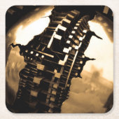 Roos Gold Steampunk Kartonnen Onderzetters (Voorkant)