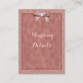 Roos Gold & Stijlvolle Glitter Details Informatiekaartje (Voorkant)