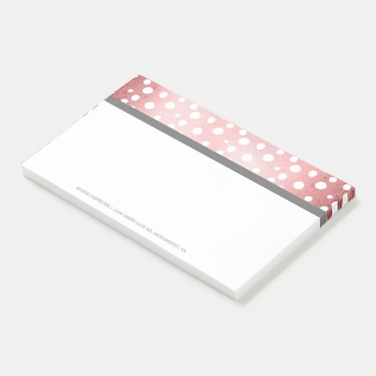 Roos Gold Stippen | Aangepaste post-IT notities Post-it® Notes (Schuin)