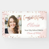 Roos Gold Stippen Afstuderen Fotogradatie Partij Spandoek (Horizontaal)