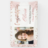 Roos Gold Stippen Afstuderen Fotogradatie Partij Spandoek (Verticaal)