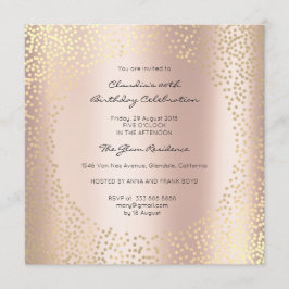 Roos Gold Stippen Confetti Champaigne Birthday 16t Kaart