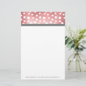 Roos Gold Stippen | Gepersonaliseerde schrijfbenod Briefpapier (Staand voorkant)