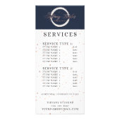 Roos Gold Stippen & Navy Blue Company Price List Reclamekaart (Voorkant)
