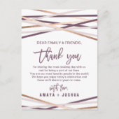 Roos Gold Streamers Hartelijk dank voor uw Kaart (Voorkant)