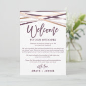 Roos Gold Streamers Welkomstbrief & reisroute Programmakaart (Staand voorkant)