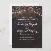 Roos Gold String Lights Country Engagement Party Kaart (Voorkant)