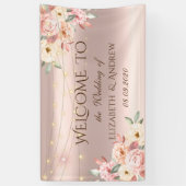 Roos Gold String Lights Rozen Wedding Banner (Verticaal)