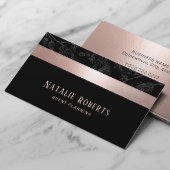 Roos Gold Stripe Dark Grey Floral Event Planning Visitekaartje