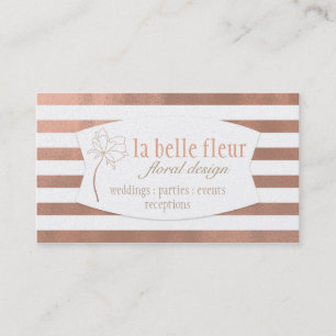Roos Gold Stripe Floral Design : Visitekaartje