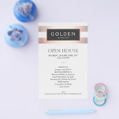 Roos Gold Striped Hair Salon and Spa Flyer (Enkel)