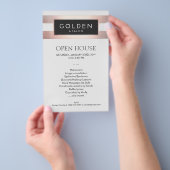Roos Gold Striped Hair Salon and Spa Flyer (Hand)