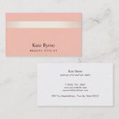 Roos Gold Striped Modern Stijlvol koraal Perzor Visitekaartje (Voorkant / Achterkant)