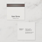 Roos Gold Striped Moderne Professional Vierkante Visitekaartje (Voorkant / Achterkant)