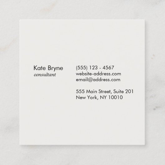 Roos Gold Striped Moderne Professional Vierkante Visitekaartje (Achterkant)