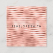 Roos Gold Stripes Beauty-stijllijst Vierkante Visitekaartje (Voorkant)