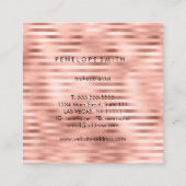 Roos Gold Stripes Beauty-stijllijst Vierkante Visitekaartje (Achterkant)