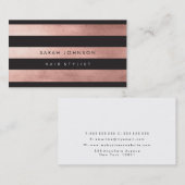 Roos Gold Stripes Hair Stylist Visitekaartjes (Voorkant / Achterkant)