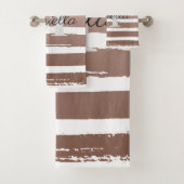 Roos Gold Stripes met monogram Bad Handdoek (Insitu)