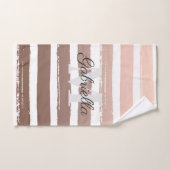 Roos Gold Stripes met monogram Bad Handdoek (Handdoek)
