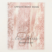 Roos Gold Strokes Haarstylist Appointment Book Planner (Voorkant)