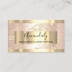 Roos Gold Strokes Lijst Marble Beauty Shop Visitekaartje