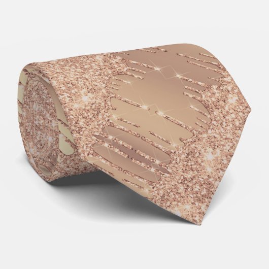 Roos Gold Stropdas Blush Glitter Sparkle Drivers (Opgerold)