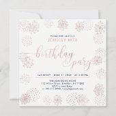 Roos Gold Stylish Modern 40e, 50e verjaardag Kaart (Voorkant)