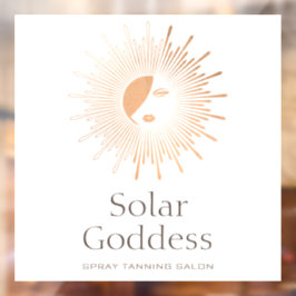 Roos Gold Sun Goddess Girl Spray Tanning Salon Raamsticker