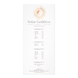 Roos Gold Sun Goddess Girl Spray Tanning Salon Reclamekaart