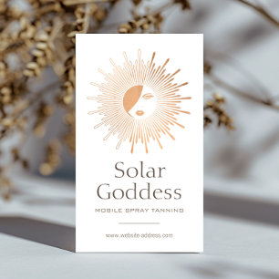 Roos Gold Sun Goddess Girl Spray Tanning Salon Visitekaartje