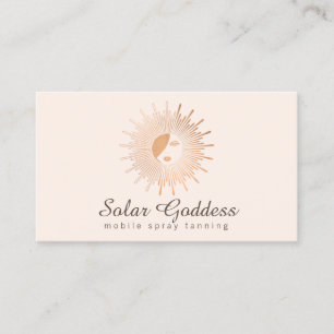 Roos Gold Sun Goddess Meisje Beauty Salon Roze Visitekaartje