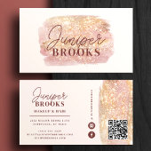 Roos Gold Sunset Glitter Social Media QR-code Visitekaartje