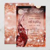 Roos Gold Surprise Verjaardagsfeest Kaart (Voorkant / Achterkant)