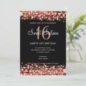 Roos Gold Sweet 16 Birthday Party Sparkles Kaart (Staand voorkant)