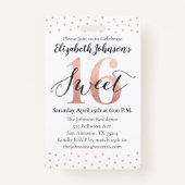 Roos Gold Sweet 16 Birthday VIP Badge (Achterkant)