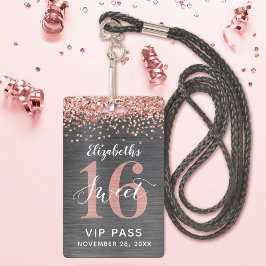 Roos Gold Sweet 16 Birthday VIP-badge Badge