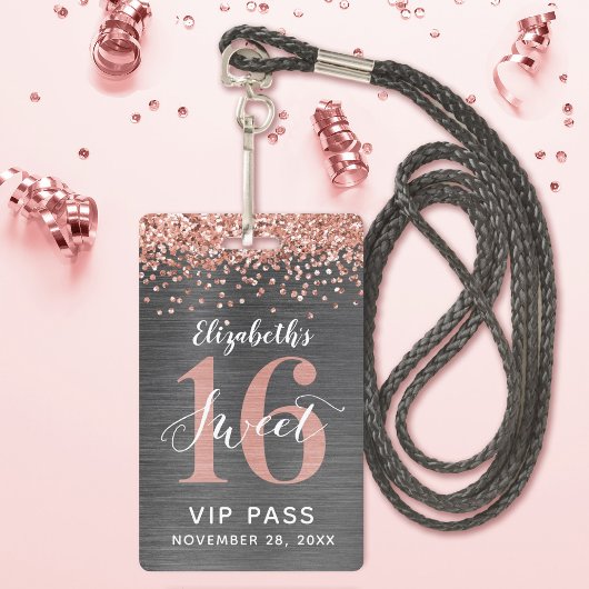 Roos Gold Sweet 16 Birthday VIP-badge Badge