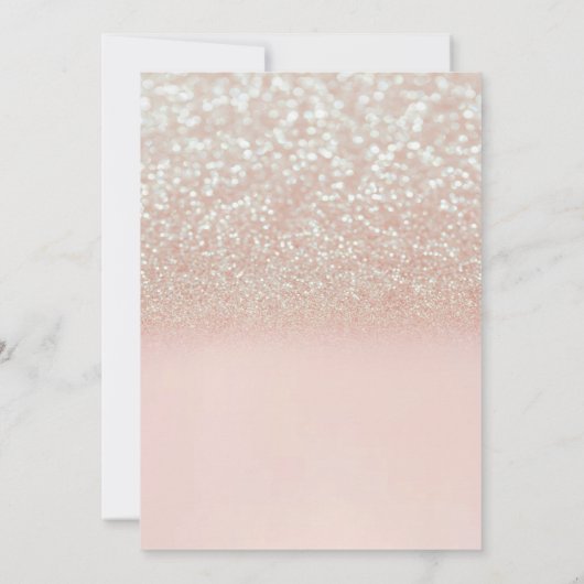 Roos Gold Sweet 16 Glitter Bokeh Ombre, Tiara Kaart (Achterkant)