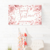 Roos Gold Sweet 16 Glitter Confetti Floral Spandoek (Insitu)