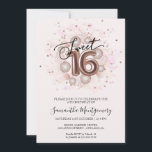 Roos Gold Sweet 16 Roze Waterverf Girly Balloons Kaart<br><div class="desc">Laat je vrienden hun kalenders voor je speciale dag markeren met deze mooie, stoffige blauwe Sweet 16 uitnodigingen. Elke uitnodiging bevat een feestelijk ontwerp met prachtige ballonnen, ideaal om de stemming te bepalen voor een dag van plezier en viering. Of je nu van plan bent een grote ballroom gala te...</div>