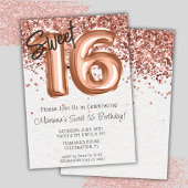 Roos Gold Sweet 16 Verjaardagsfeestje Kaart