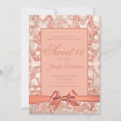 Roos Gold Sweet 16 | Winterglitter Snowflake Kaart (Voorkant)