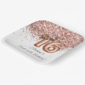 Roos Gold Sweet 16th Birthday Party Papieren Bordje (Gebogen)