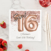 Roos Gold Sweet 16th Birthday Party Servet (Insitu)
