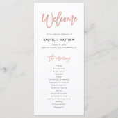 Roos Gold Sweet Fairytale Wedding Ceremony Program Programmakaart (Voorkant)