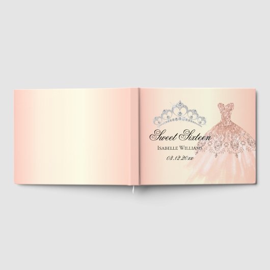 Roos Gold Sweet Sixteen 16e verjaardag op persoonl Gastenboek (Volledig)