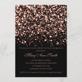Roos Gold Sweet Sixteen-partij Midnight Glam Kaart