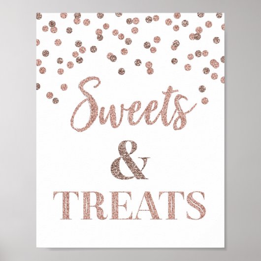Roos Gold Sweets & Treatment Dessert Table Poster (Voorkant)